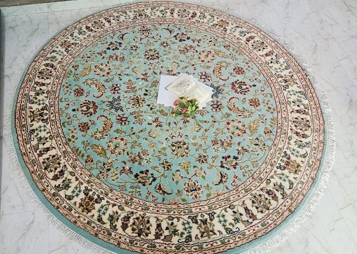 Custom round rug — client project in Dubai, real photo
